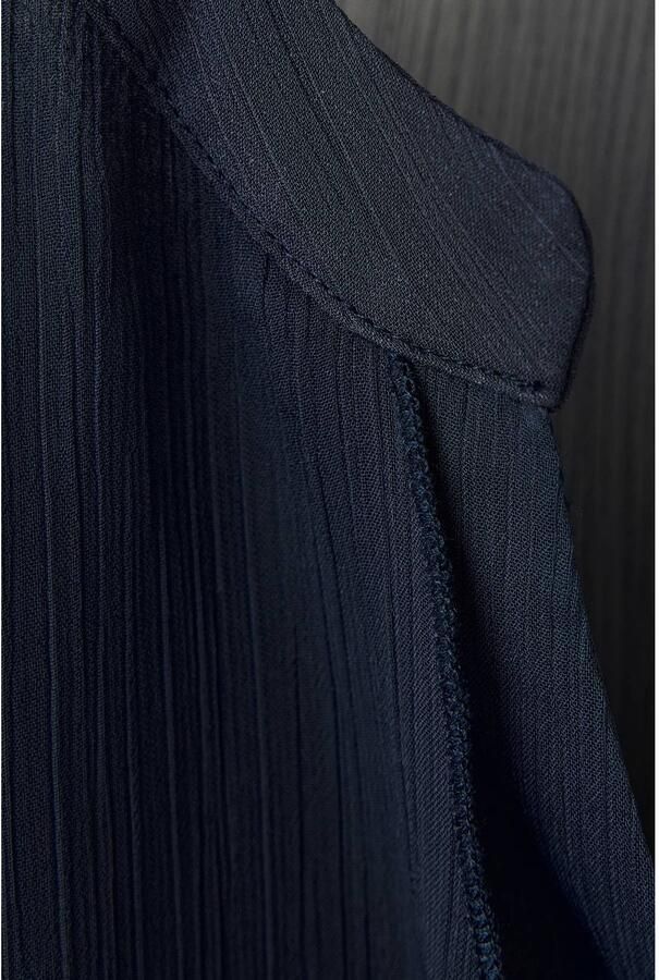 MANGO TEEN semi-transparante blousetop donkerblauw Meisjes Polyester V-hals maat 152(XXS) - Foto 3