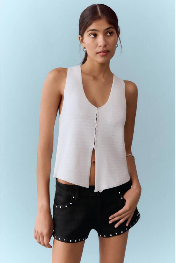MANGO TEEN short black denim