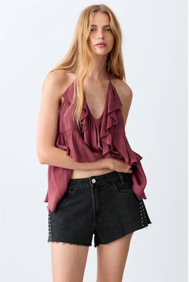 MANGO TEEN short black denim