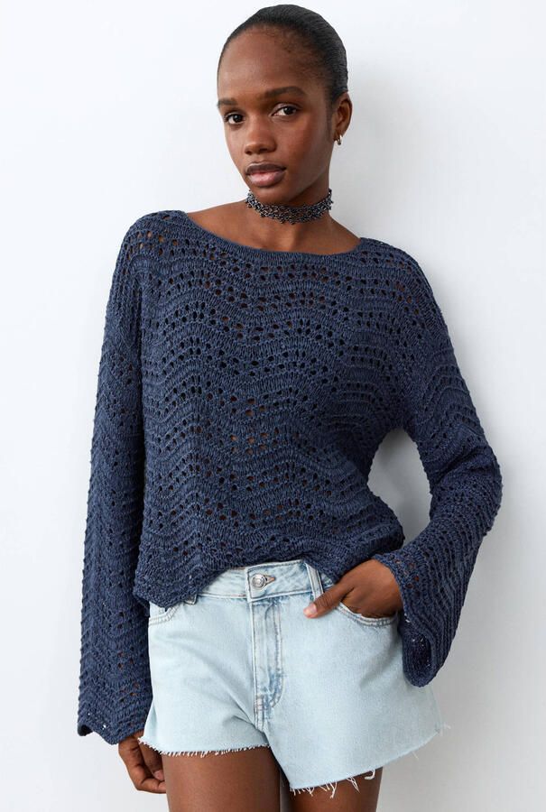 MANGO TEEN short light blue denim