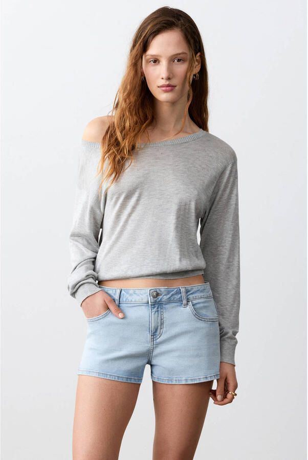 MANGO TEEN short light blue denim