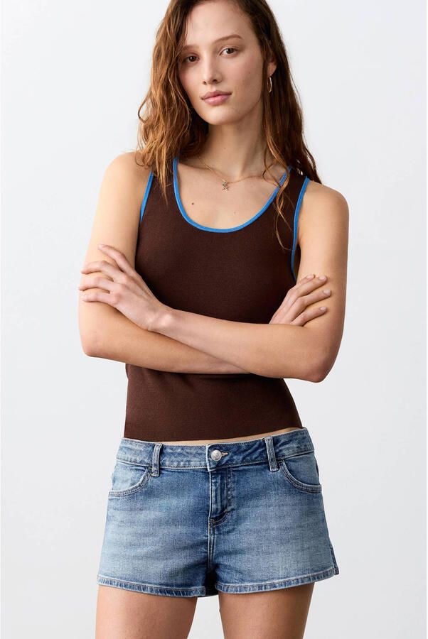MANGO TEEN short medium blue denim