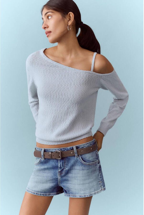 MANGO TEEN short medium blue denim - Foto 3