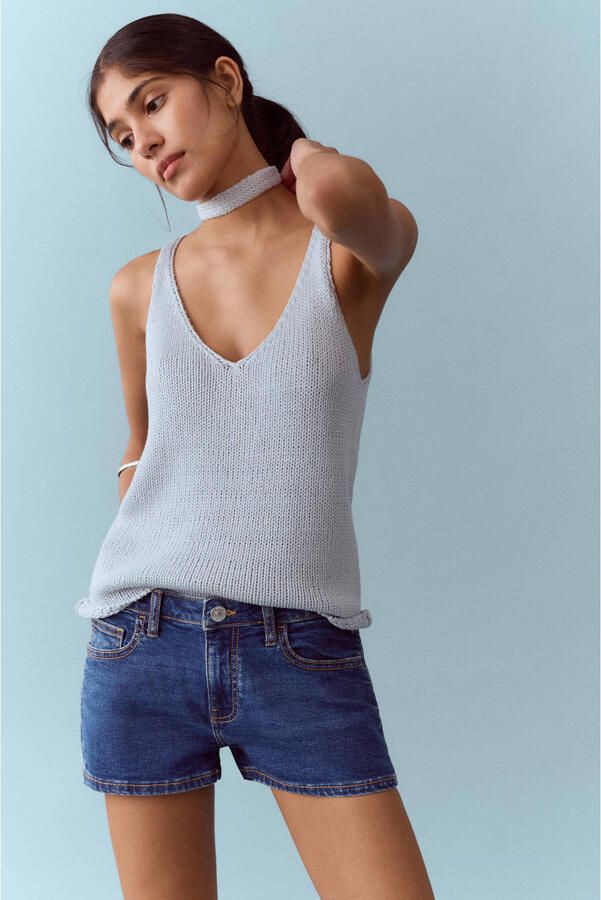 MANGO TEEN short medium blue denim - Foto 3