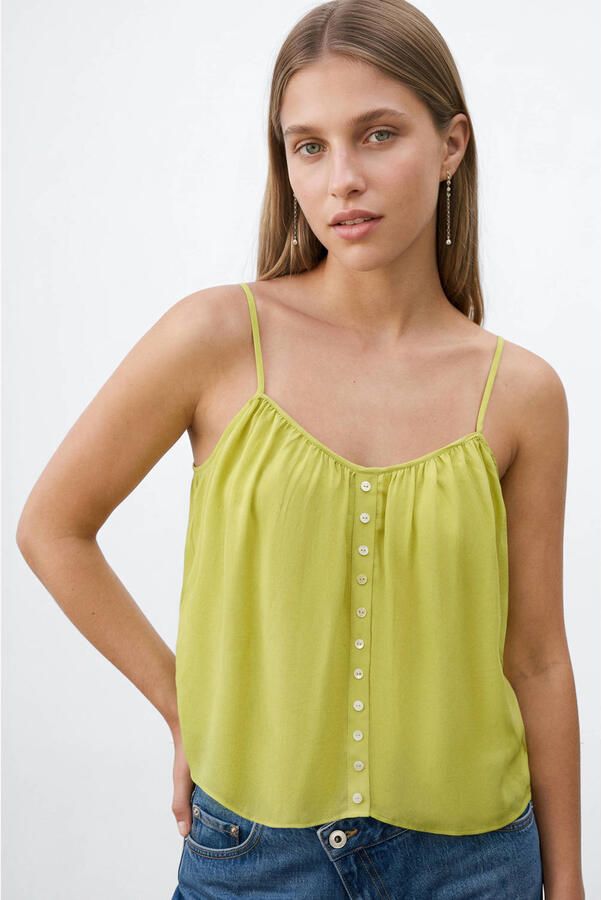 MANGO TEEN spaghettitop limegroen - Foto 2