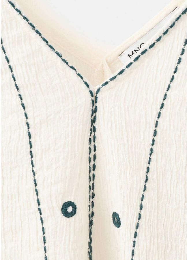 MANGO TEEN spaghettitop met borduursels en print ecru - Foto 2