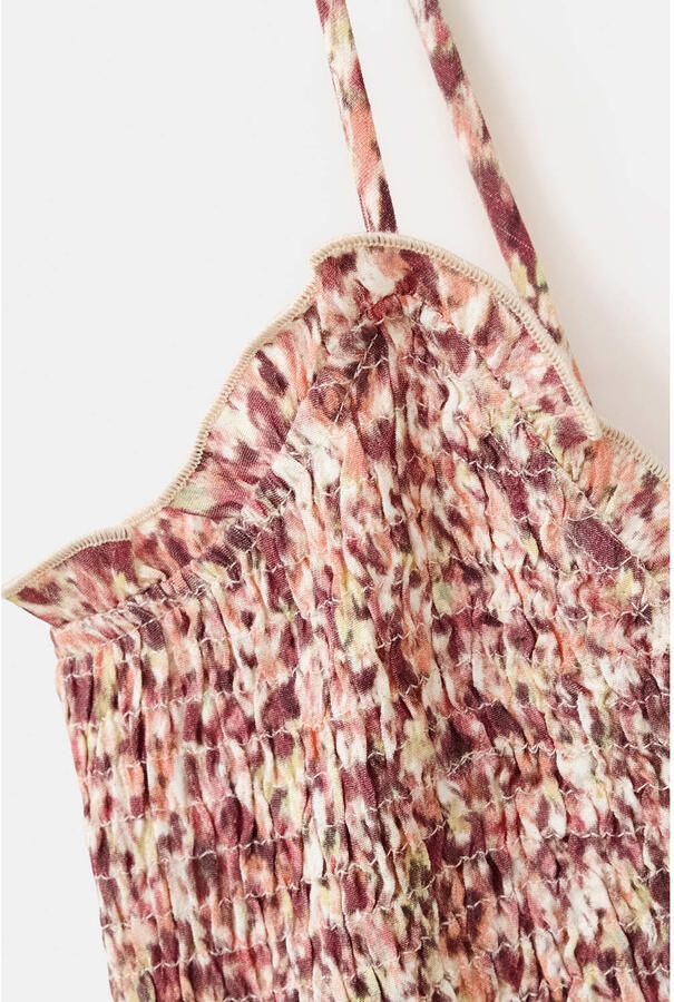 MANGO TEEN spaghettitop met ruches en print roze - Foto 2