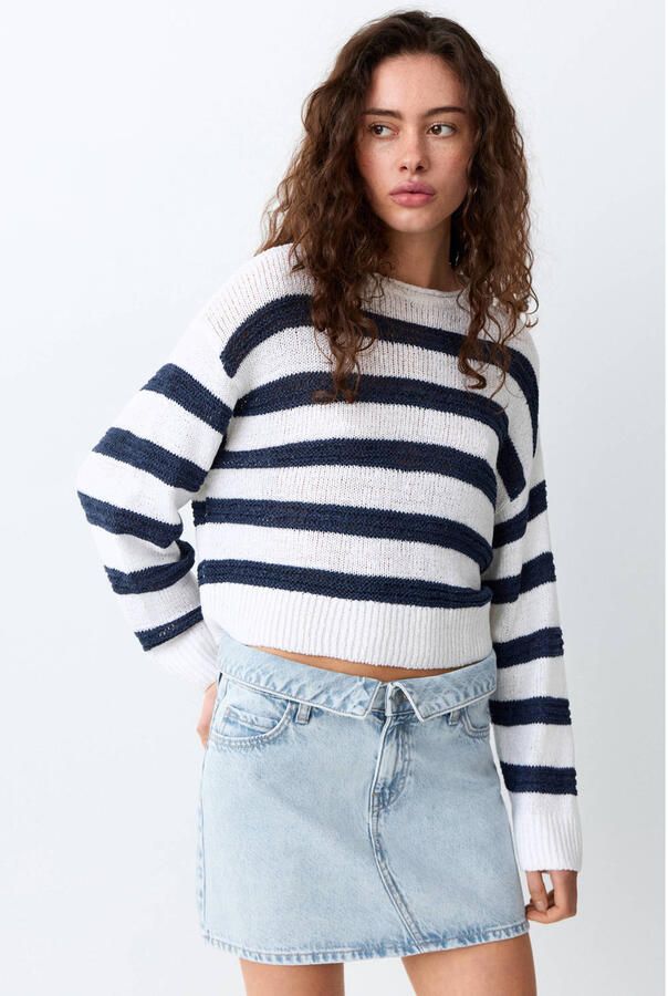 MANGO TEEN spijkerrok light blue denim
