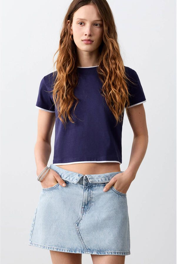 MANGO TEEN spijkerrok light blue denim - Foto 2