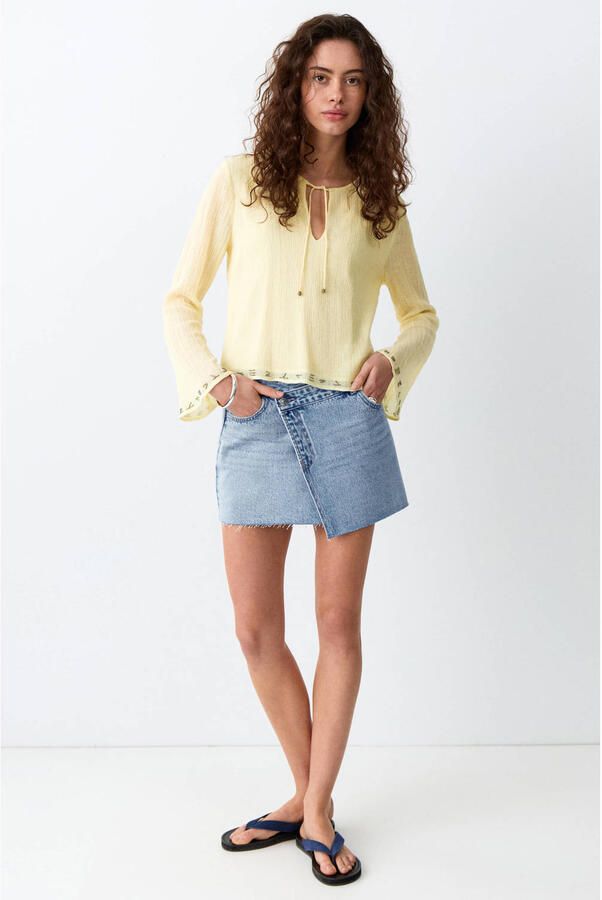 MANGO TEEN spijkerrok light blue denim - Foto 3