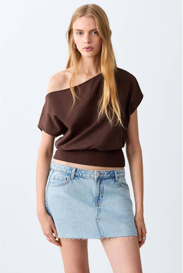 MANGO TEEN spijkerrok light blue denim