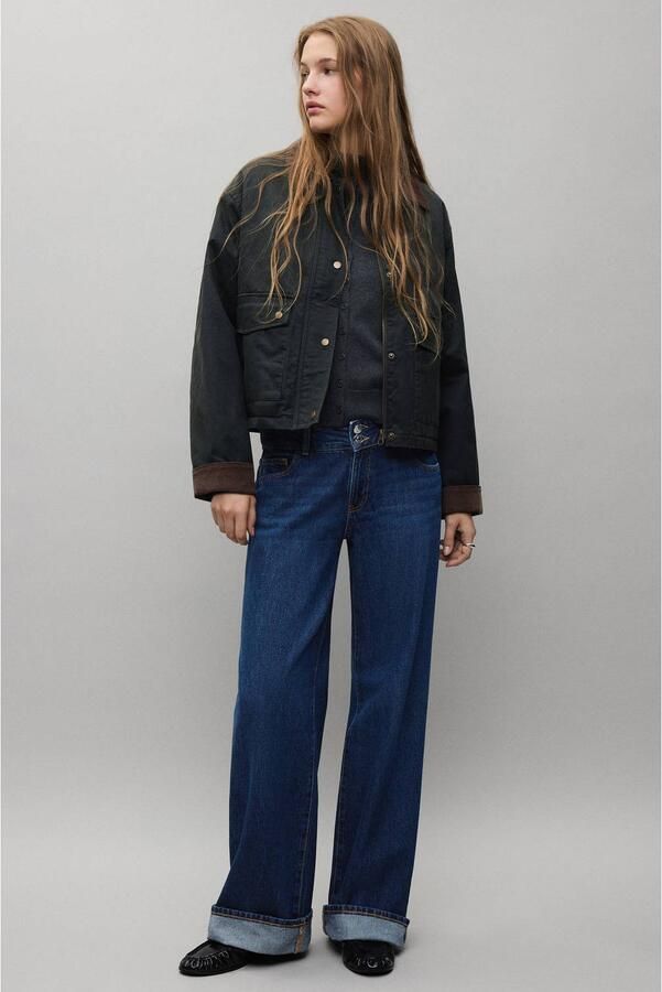 MANGO TEEN straight leg jeans changeant blauw