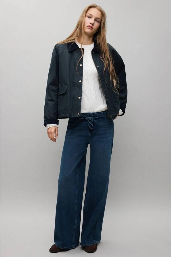 MANGO TEEN straight leg jeans donkerblauw denim