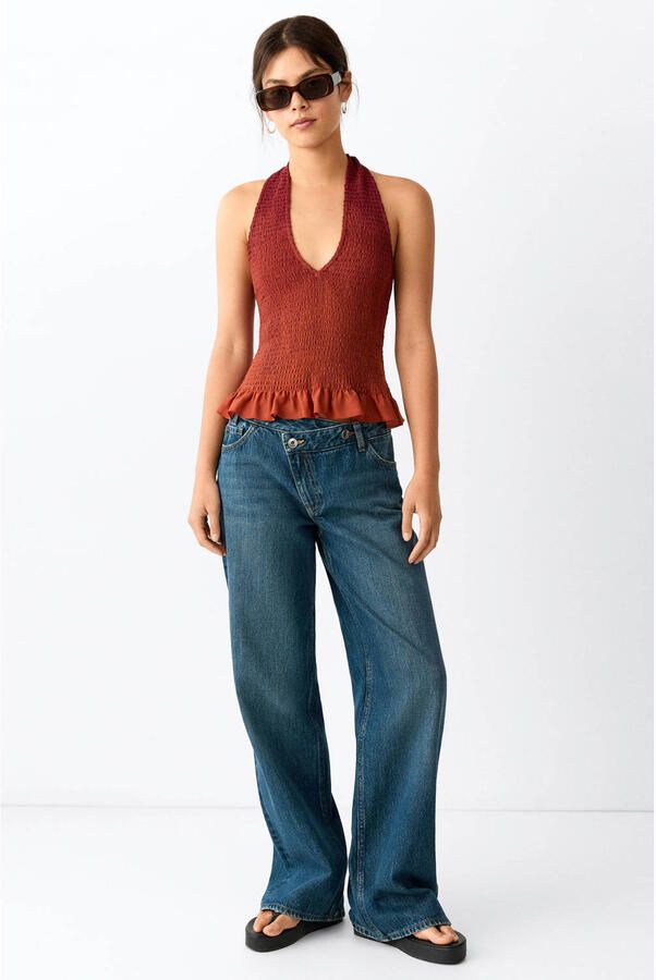 MANGO TEEN straight leg jeans donkerblauw