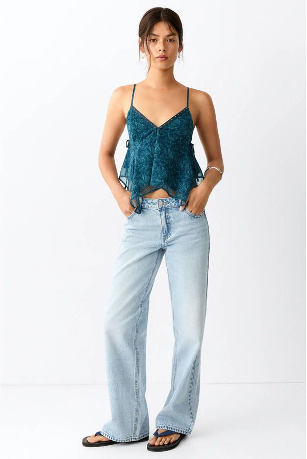 MANGO TEEN straight leg jeans lichtblauw