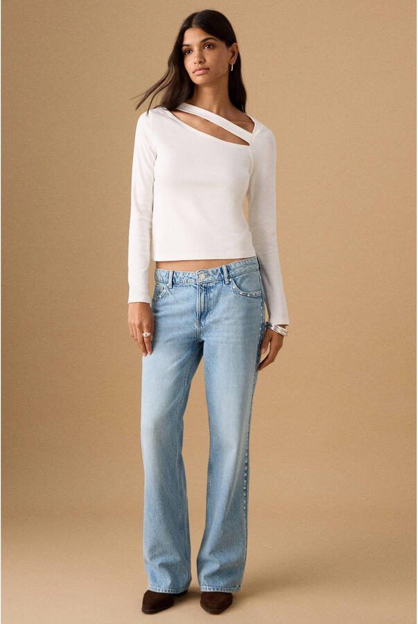 MANGO TEEN straight leg jeans medium blue denim