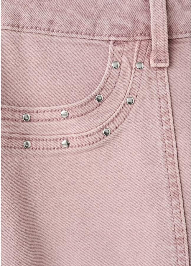 MANGO TEEN straight leg jeans met studs roze - Foto 3