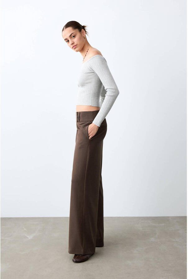 MANGO TEEN straight pantalon donkerbruin - Foto 2