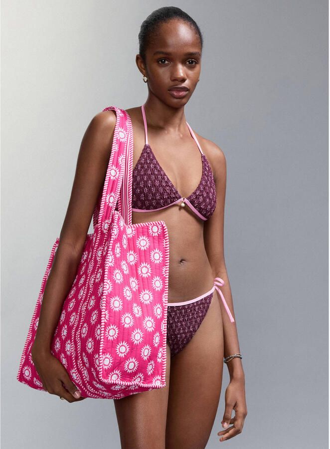 MANGO TEEN strandtas met all over print roze