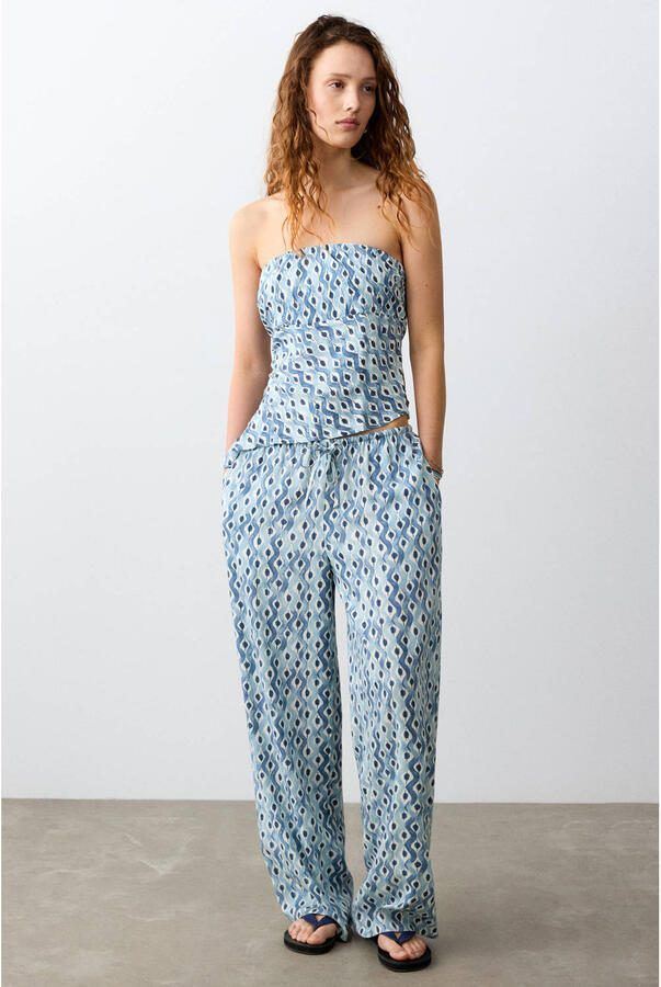 MANGO TEEN strapless top lichtblauw - Foto 2