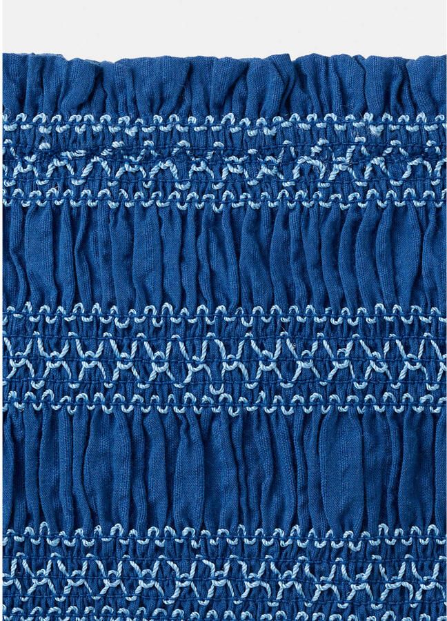 MANGO TEEN strapless top met smockwerk marineblauw - Foto 2