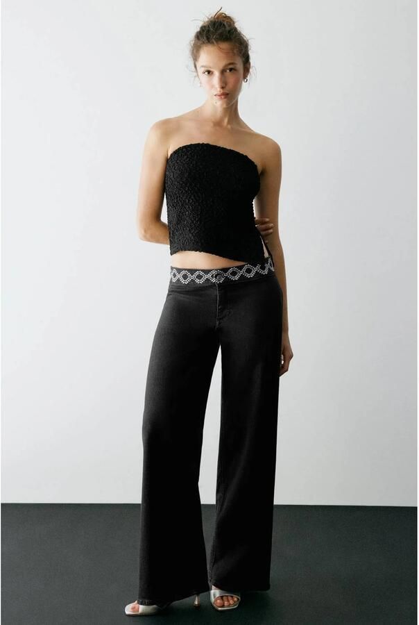MANGO TEEN strapless top zwart