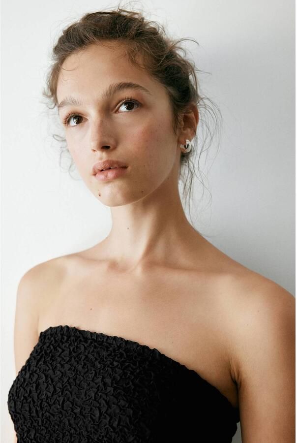 MANGO TEEN strapless top zwart - Foto 2