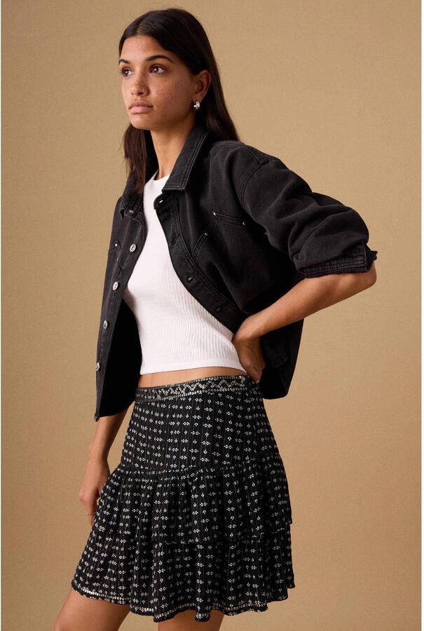MANGO TEEN strokenrok zwart