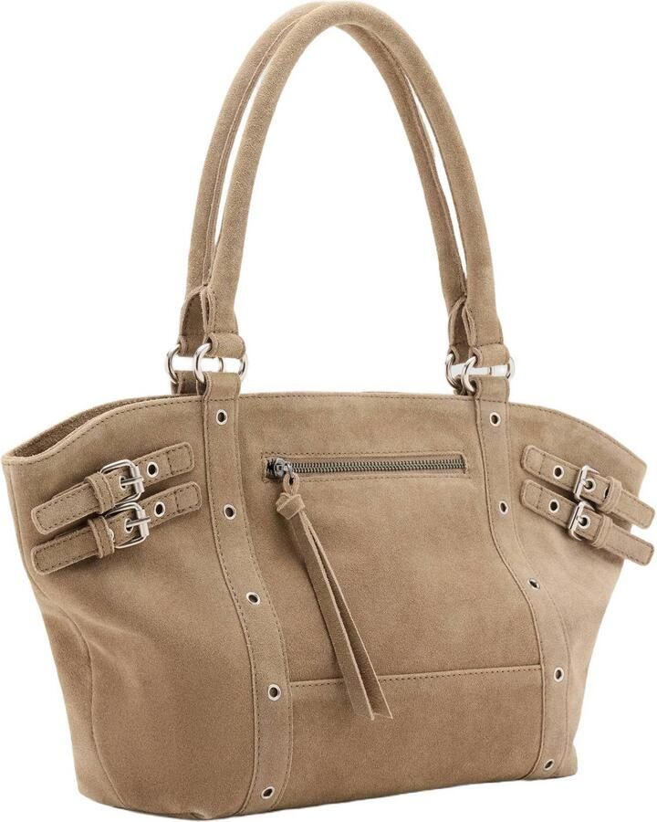 MANGO TEEN suede schoudertas beige Meisjes Suède Effen - Foto 2