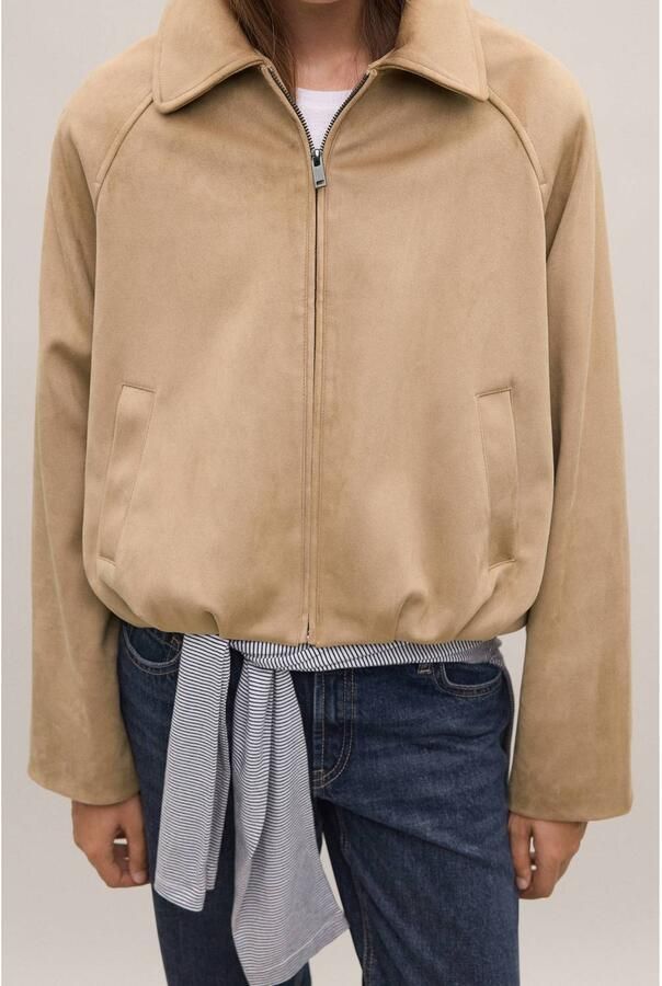 MANGO TEEN suèdelook tussenjas lichtbruin