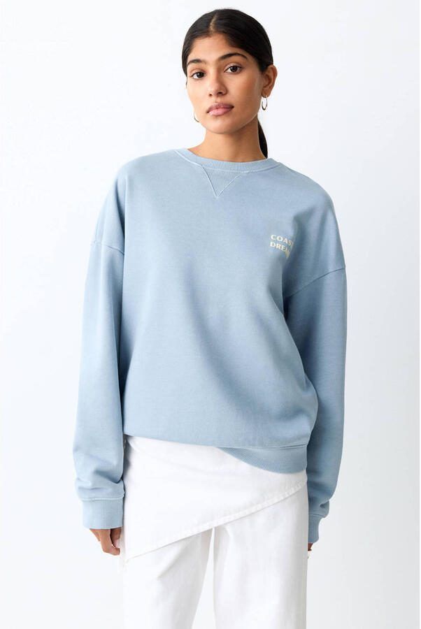 MANGO TEEN sweater met backprint blauw