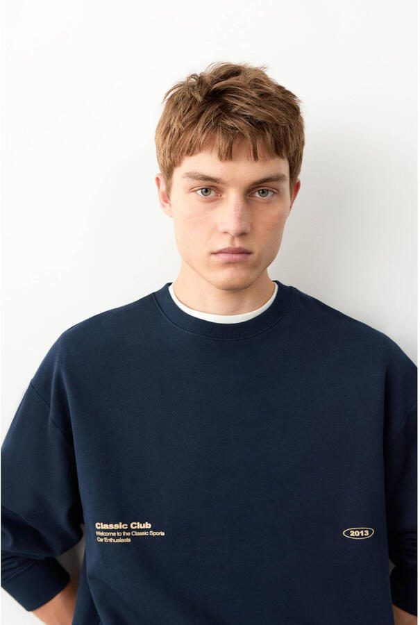 MANGO TEEN sweater met backprint donkerblauw - Foto 3