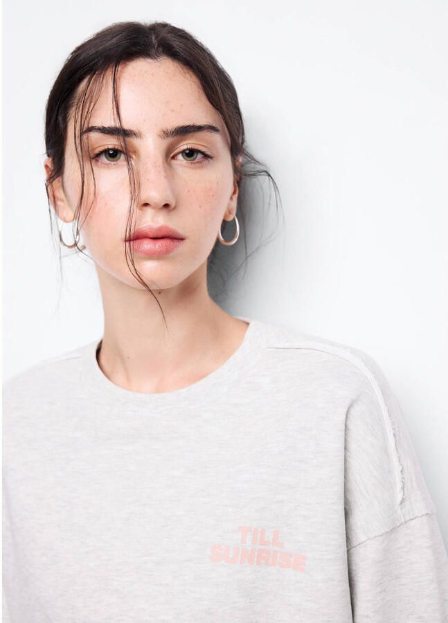 MANGO TEEN sweater met backprint grijs - Foto 2