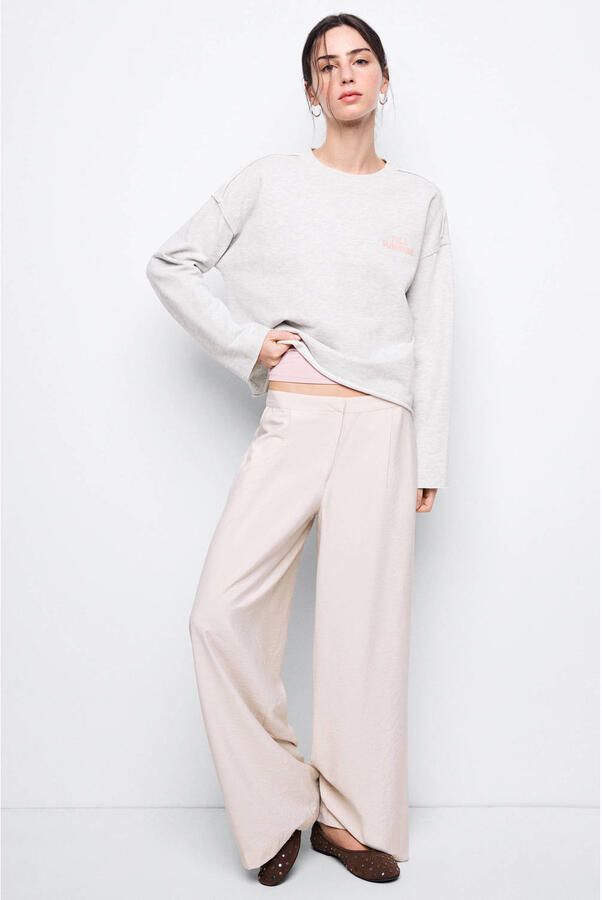 MANGO TEEN sweater met backprint grijs