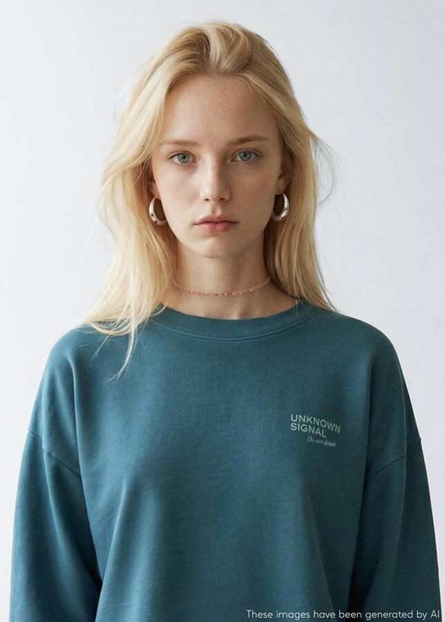 MANGO TEEN sweater met backprint petrol - Foto 3
