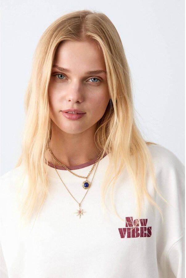 MANGO TEEN sweater met backprint wit - Foto 3