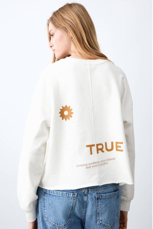 MANGO TEEN sweater met backprint wit - Foto 2