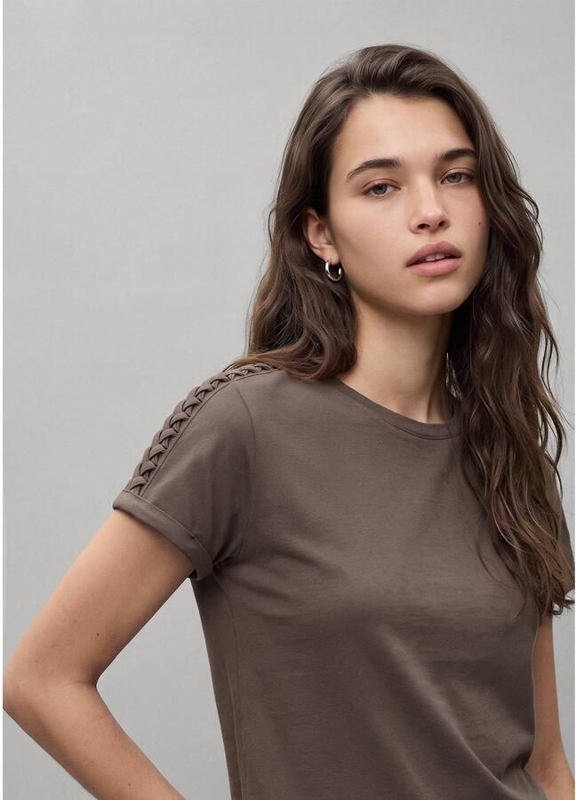 MANGO TEEN T-shirt bruin Meisjes Katoen Ronde hals Effen maat 152(XXS) - Foto 2