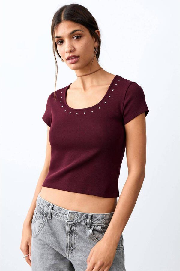 MANGO TEEN T-shirt donkerrood