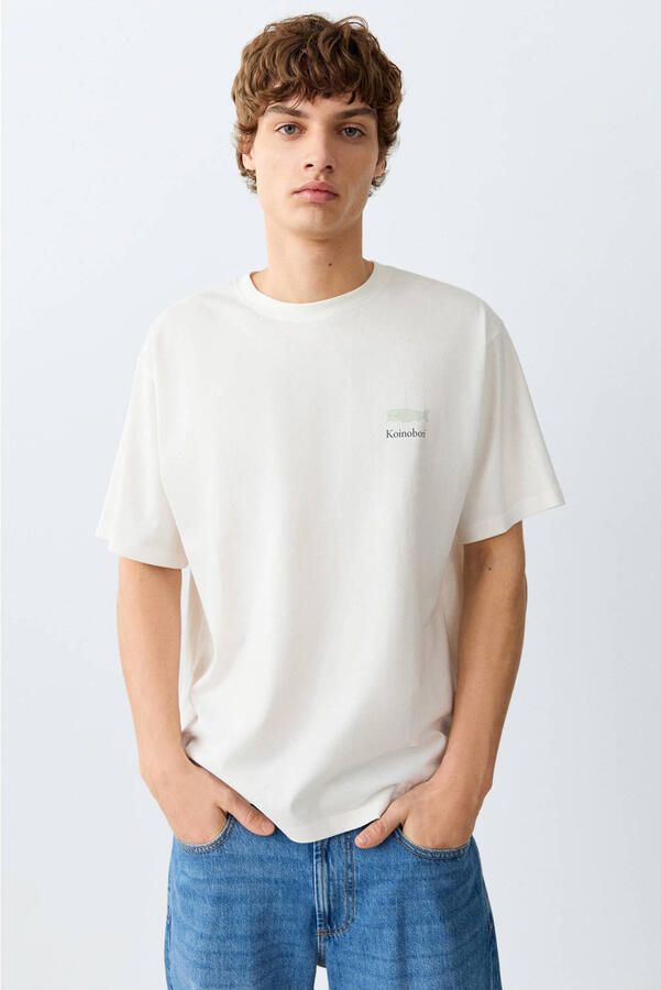 MANGO TEEN T-shirt met backprint wit