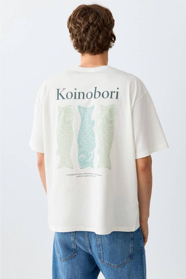 MANGO TEEN T-shirt met backprint wit - Foto 2
