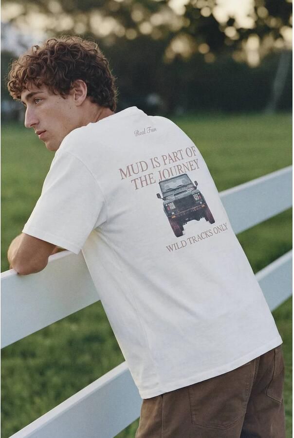 MANGO TEEN T-shirt met backprint wit Jongens Katoen Ronde hals Backprint maat 158(XXS) - Foto 3