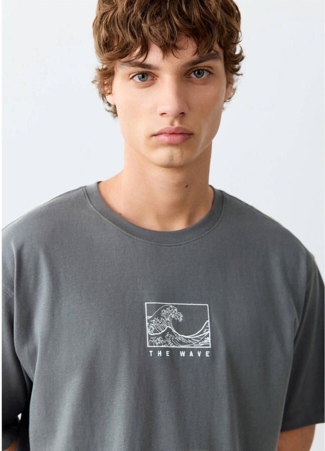 MANGO TEEN T-shirt met print grijs