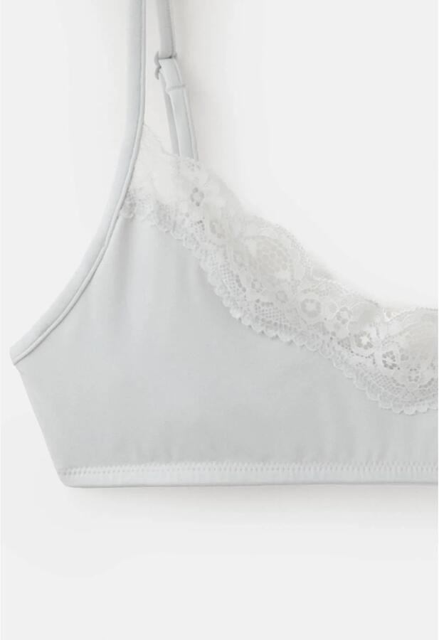 MANGO TEEN tiener-bh lichtgrijs Meisjes Polyamide Effen maat 158(XS) - Foto 3