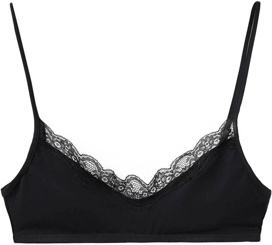 MANGO TEEN tiener-bh zwart Meisjes Polyamide Effen maat 158(XS)