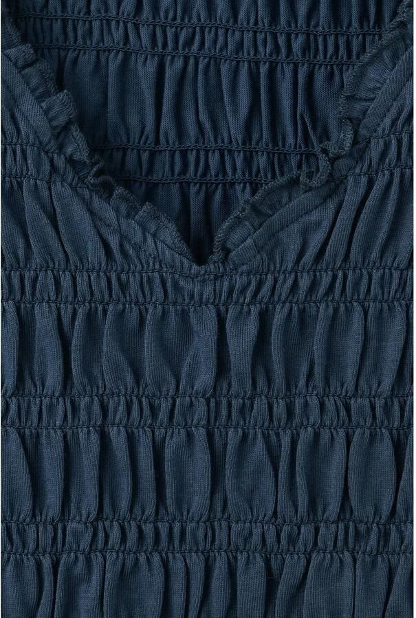MANGO TEEN top met peplum en smockwerk donkerblauw - Foto 2