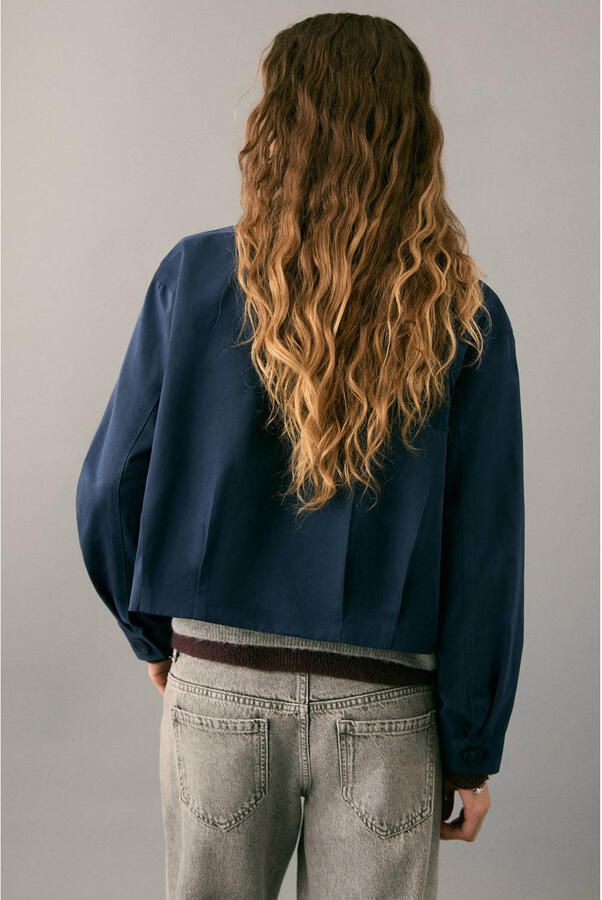 MANGO TEEN trenchcoat blauw - Foto 3