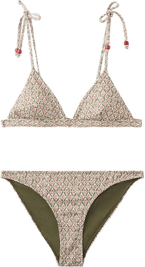 MANGO TEEN triangel bikini all over print kaki