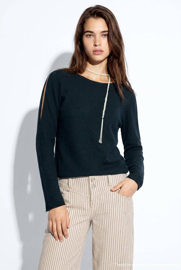 MANGO TEEN trui met cut-out marineblauw
