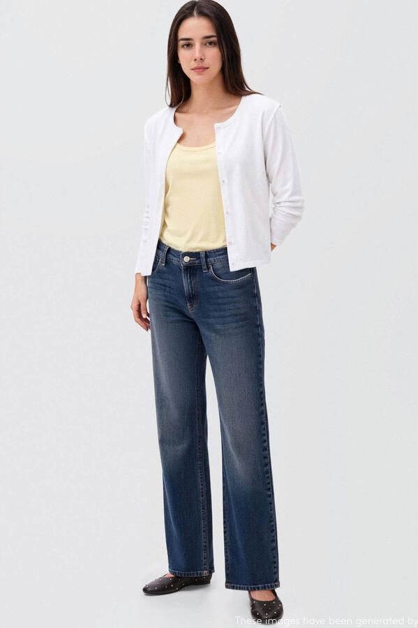 MANGO TEEN vest ecru fijn gebreid - Foto 2